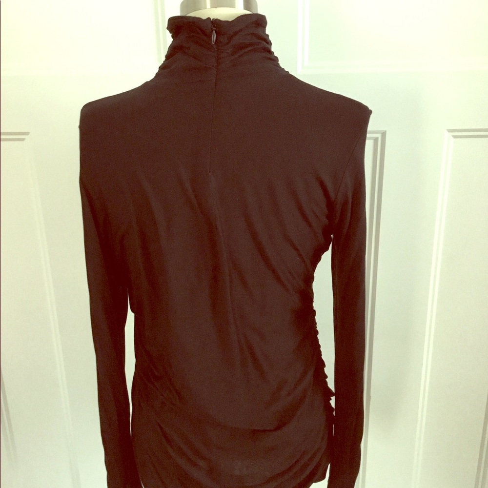Etcetera Black Silk Turtleneck with Amazing Detail